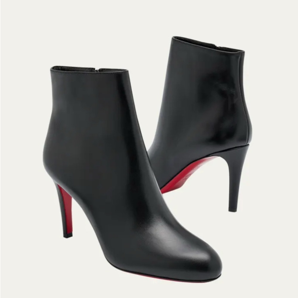 CHRISTIAN LOUBOUTIN Pumppie Red Sole Leather Ankle Boots